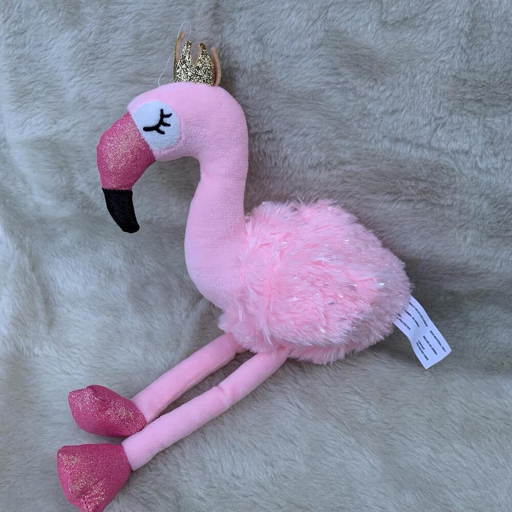 Pink Flamingo Plush Stuffed Animal Sparkly Crown Walmart Canada 2021 15” Toy